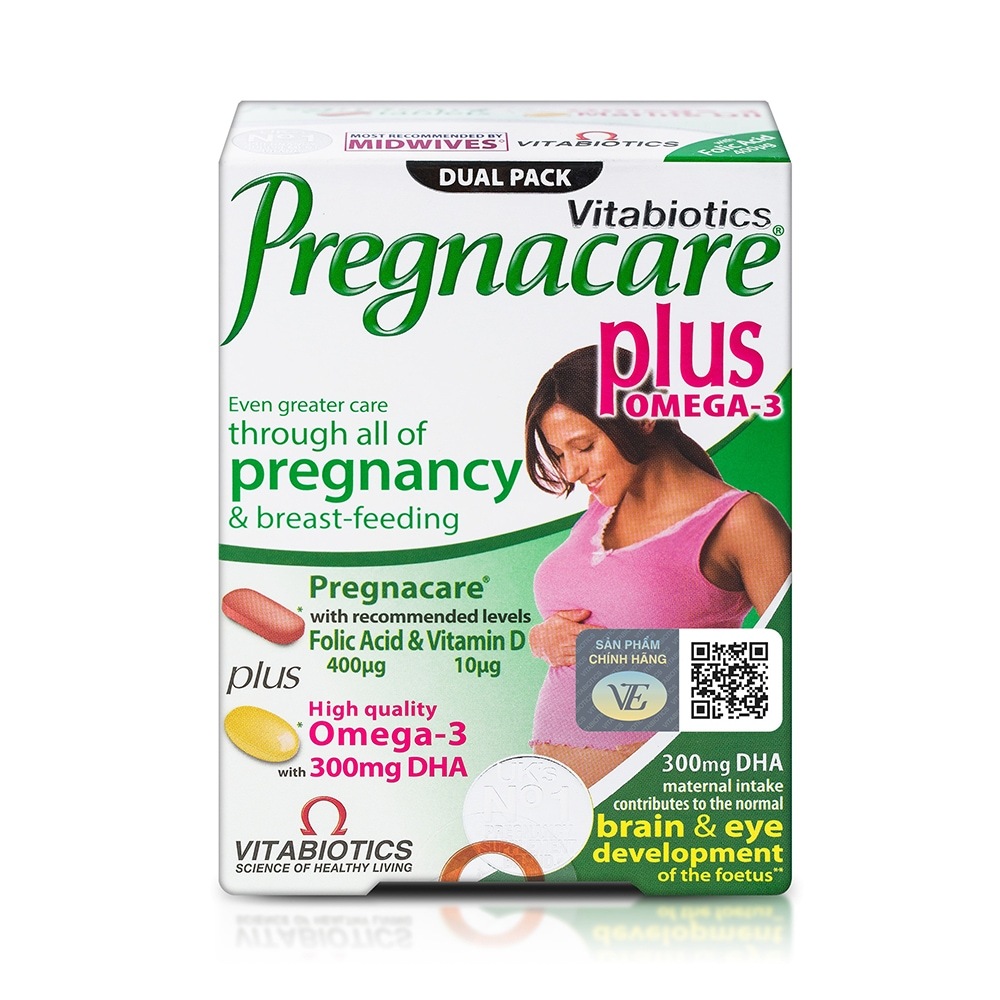 Vitamin Tổng Hợp Cho Bà Bầu Pregnacare Plus Omega 3 Vitabiotics Giúp Mẹ &amp; Thai Nhi Phát Triển Khỏe Mạnh (Hộp 56 Viên)