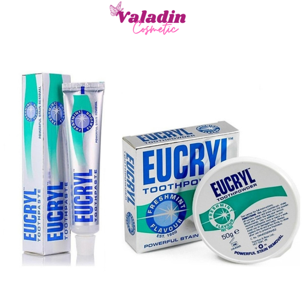 Bột trắng răng Eucryl Freshmint Flavour Toothpowder 50g/ Bột Eucryl