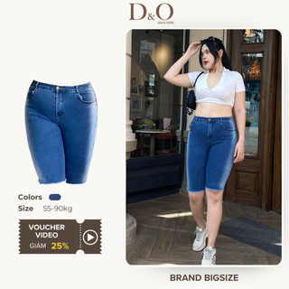Quần Jean Ngố Bigsize 58-90kg Quần Lửng Nữ Lưng Cao Tôn Dáng Màu Xanh Đậm Ombre Sườn 7129 Co Giãn Mạnh