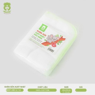 Sét 10 khăn sữa/khăn xô mipbi xuất nhật 100% cotton tự nhiên