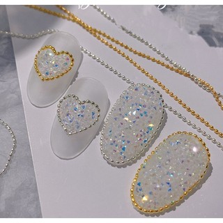 Dây bi dẹt kim loại gắn móng nail trang trí móng phong cách hàn quốc