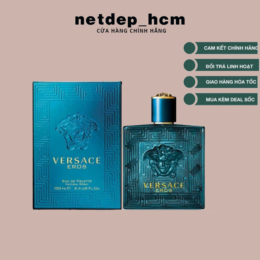 Nước hoa nam Versace Eros 100ml - Dầu thơm nam tính gợi cảm, cuốn hút, lịch lãm đẳng cấp phái mạnh lưu hương lâu