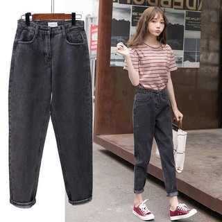 Quần jeans Baggy màu xám lông chuột lưng cao đủ size 40kg đến 90kg