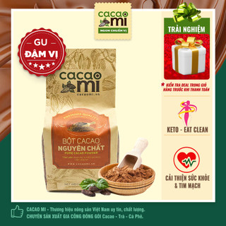 Bột cacao nguyên chất không đường CACAOMI Premium gu đậm ca cao socola chuẩn xuất khẩu 80g/250g/500g