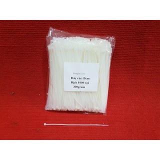Dây rút nhựa 15cm bảng 3mm (Bịch 300gr tầm 1.000sợi) buộc lan định vị cây, cột đồ gia dụng