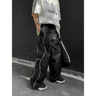 Quần ống rộng nam thể thao, quần jogger CHẠY VIỀN unisex, cạp cao suông dài phối dây rút style-shopsituoiten