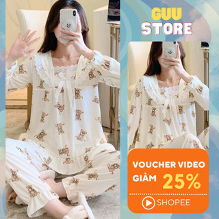 Bộ Đồ Ngủ Pyjama Mặc Nhà Thu Đông Cao Cấp Dài Tay Tiểu Thư BDTD01