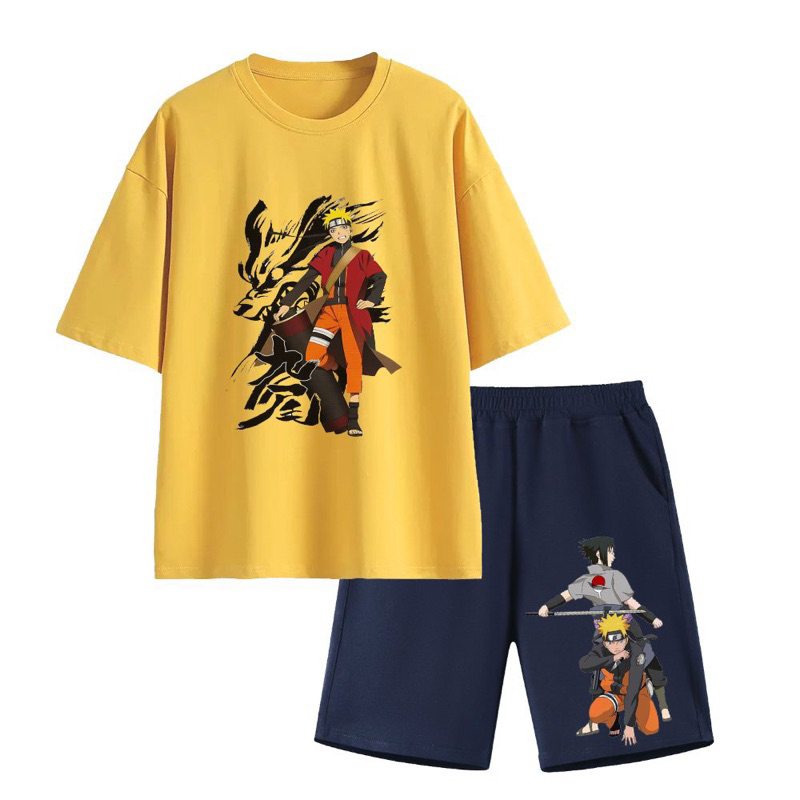 Bộ thun cotton Hè Ninja Naruto bé trai