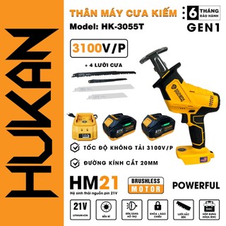 Máy cưa kiếm HUKAN 3055T, Tặng 4 lưỡi cưa, Đường kính lưỡi cắt 14.5mm