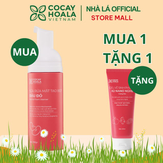Sữa Rửa Mặt Tạo Bọt Đậu Đỏ Việt Nam Cỏ Cây Hoa Lá, Sạch Sâu, Cấp Ẩm, Dưỡng Sáng Da - Dung tích 150gr - Nhà Lá Store