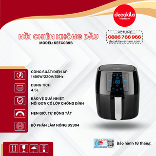 Nồi chiên không dầu phím cảm ứng điện tử DECAKILA (KEEC - 039B)