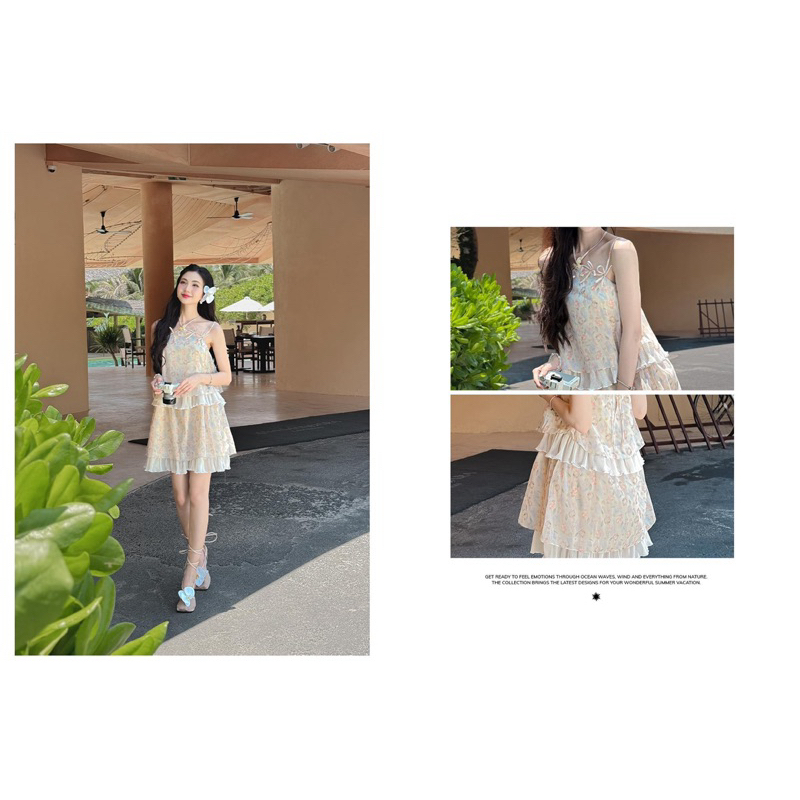 Đầm hoa cổ yếm 2 tầng Lolita_New Day