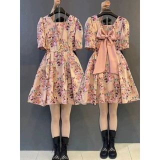 (47-90 KG) ĐẦM HOA NƠ, CHẤT XỐP GÂN PULY IN HOA 3D CAO CẤP, CO GIÃN NHẸ, MẶC ĐƯỢC 2 KIỂU TRƯỚC SAU