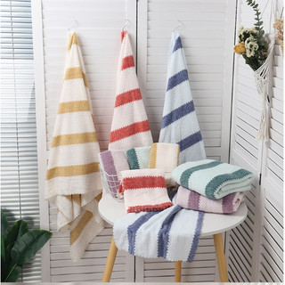 Set 2 Khăn Tắm Lông Cừu Xuất Hàn Cỡ Lớn Siêu Mềm Mịn Thấm Hút Mẫu Mới 2024