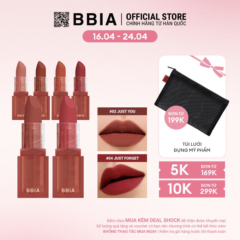 Son Thỏi Lì Bbia Last Powder Lipstick (6 màu) 3.5g