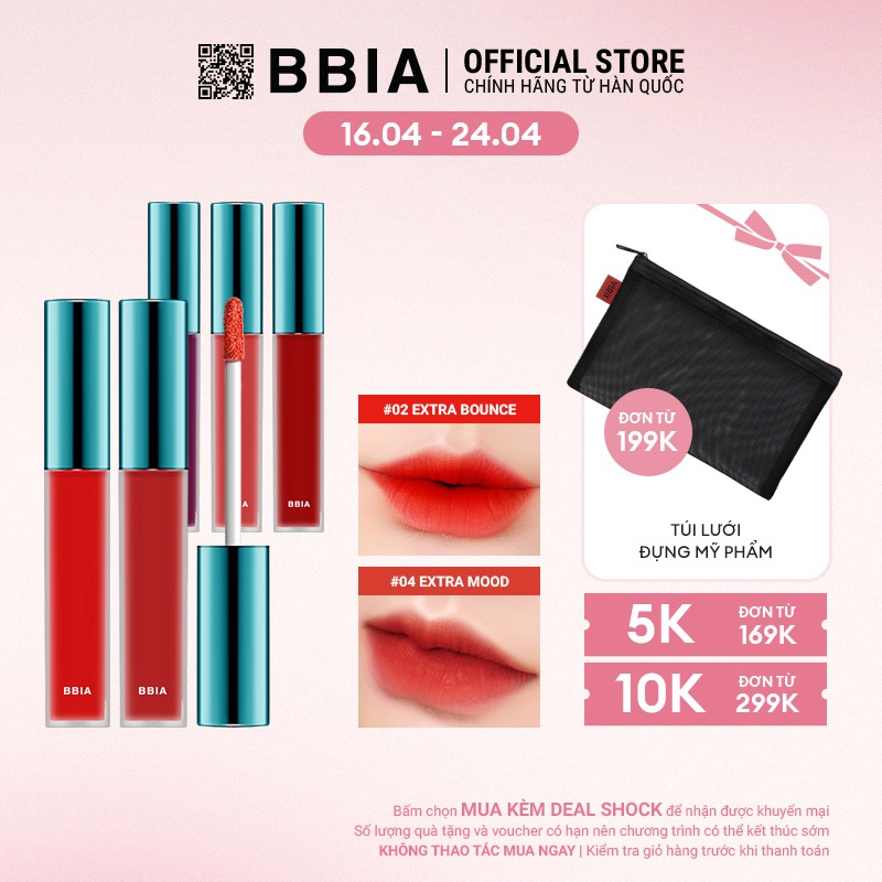 Son Kem Lì Bbia Last Velvet Lip Tint Version 1 (5 màu) 5g Bbia Official Store