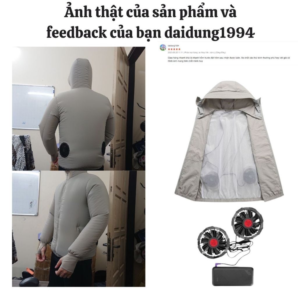 Áo điều hòa nhật bản ZLIFE,Áo quạt làm mát pin60.000mAh dùng 20giờ động cơ siêu bền,dễ làm sạch và phơi khô,Zlifestore68 | BigBuy360 - bigbuy360.vn