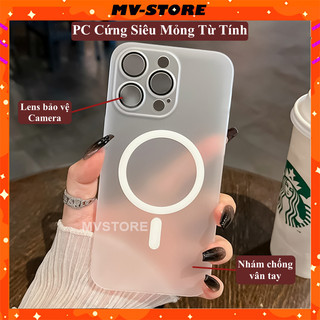 Ốp lưng điện thoại PC nhám kèm kính lens bảo vệ mắt camera cho 15 14 13 Pro MAX 14 Plus 12 Pro MAX MVSTORE