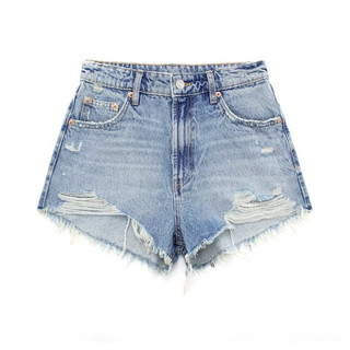 Quần short jean cạp ngắn xuất dư Zara cho nữ