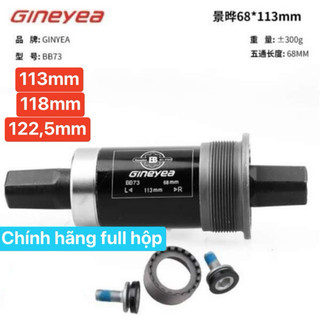 Trục giữa xe đạp cốt vuông bi bạc đạn gineyea bb73 68mm made in taiwan size 113mm,118mm,122,5mm full hộp!