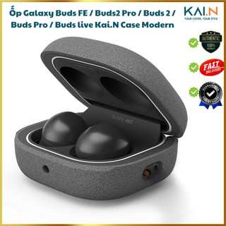 Ốp bảo vệ dành cho samsung galaxy buds fe/ buds 2/ buds 2 pro/ buds pro/ buds live, kai.n case modern kèm dây đeo da