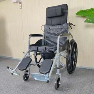 Xe lăn tay cho người già, có thể ngã thành giường, cơ chế ngã lưng bằng pittong êm ái, dễ sử dụng - Chính hãng NIKITA