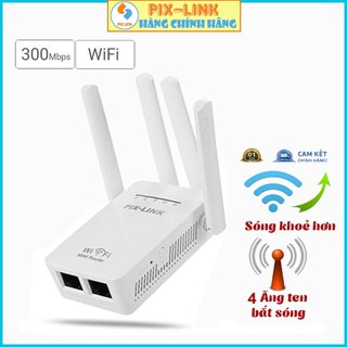 Kích sóng wifi tốc độ cao 4 râu 300M PIX-LINK LV-WR09 thiết bịmở rộng sóng bao phủ căn nhà, văn phòng - Hàng Chính Hãng