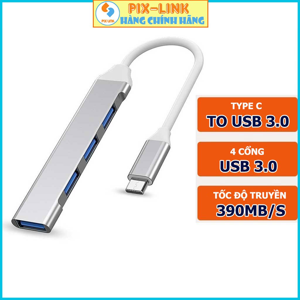 Bộ chuyển đổi TYPE-C sang USB 3.0, cáp chuyển đổi Type-c sang 4 cổng USB tốc độ cao