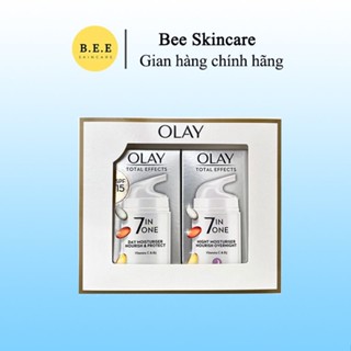 Set Kem Dưỡng Olay Total Effects 7 in 1 Ngày và Đêm Dưỡng Trắng, Chống Lão Hóa, Mịn Da Bee Skincare