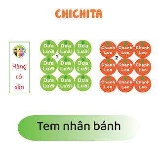 Tem dán nhân bánh trung thu Chichita Set 3cm Có sẵn