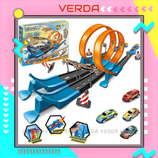 Đường đua hot wheels, xe ô tô 1 và 2 đường ray lửa, cao tốc cảnh sát city, mô hình VERDA đồ chơi lắp ráp cho bé trẻ em