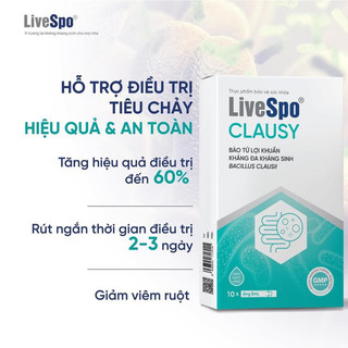 Livespo Clausy - Bào tử lợi khuẩn kháng đa kháng sinh (Hộp 10 ống)