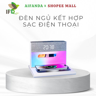 Đèn ngủ ifd 4in1 tích hợp sạc không dây đồng hồ báo thức và loa bluetooth