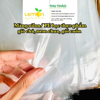 Màng nilon PP nhiều size gói chả lụa, giò thủ, jambon không bị thấm nước, quấn gỏi cuốn chống dính, hợp vệ sinh