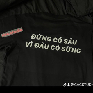 Áo thun đừng có sầu vì đầu có sừng cotton 100% co giãn 2 chiều 250gsm