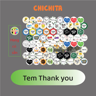70 tem thank you nhiều mẫu trên tấm  CHICHITA KT 30mm giá rẻ Có sẵn