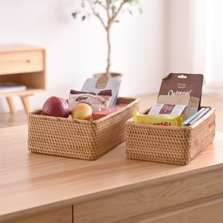 Giỏ mây tre đan Tre Làng hình chữ nhật đựng đồ tiện dụng phong cách vintage