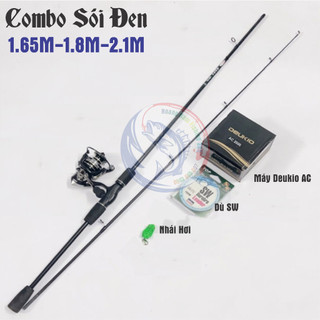 Bộ Cần Lure Sói Đen Máy Đứng, Cần Sói Đen, Cần Câu Lure Giá Rẻ, Cần Lua Máy Ngang, Máy Đứng
