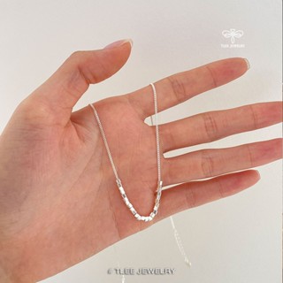 Dây chuyền bạc nữ TLEE, vòng cổ dây mặt chuỗi hạt vuông cá tính TLEE JEWELRY D0354