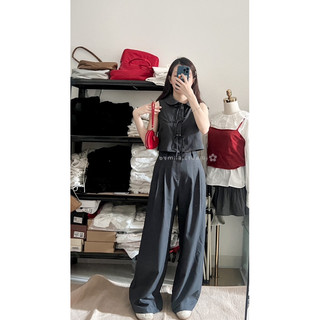  Quần kẻ sọc 2 ly ống suông rộng nữ rii pants/bymiia.studio