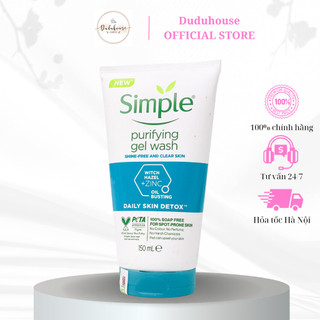 Sữa Rửa Mặt Simple Xanh Dương Simple Purifying Gel Wash Kiềm Dầu Ngừa Mụn 150ml Duduhouse