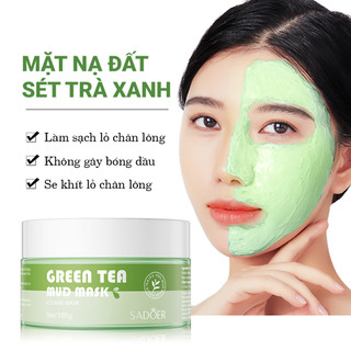 Mặt nạ bùn chiết xuất thiên nhiên trà xanh, gừng, việt quất se khít chân lông giảm mụn dưỡng ẩm da trắng sáng SADOER