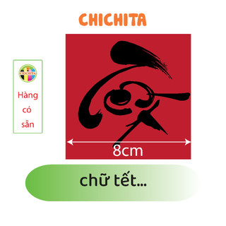 Set 100 chữ decor tết KHÔNG DÁN giấy C150 mỏng Chichita. Có sẵn