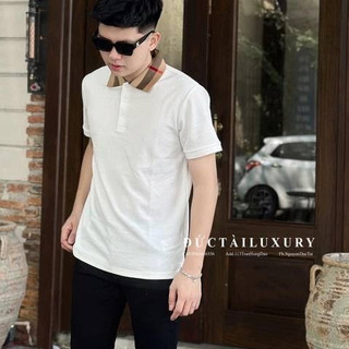 Áo thun nam ngắn tay cổ trụ boy phố phối đơn giản vải dày dặn co giãn mặc mát áo polo nam Menswear Shirt Cộc Tay