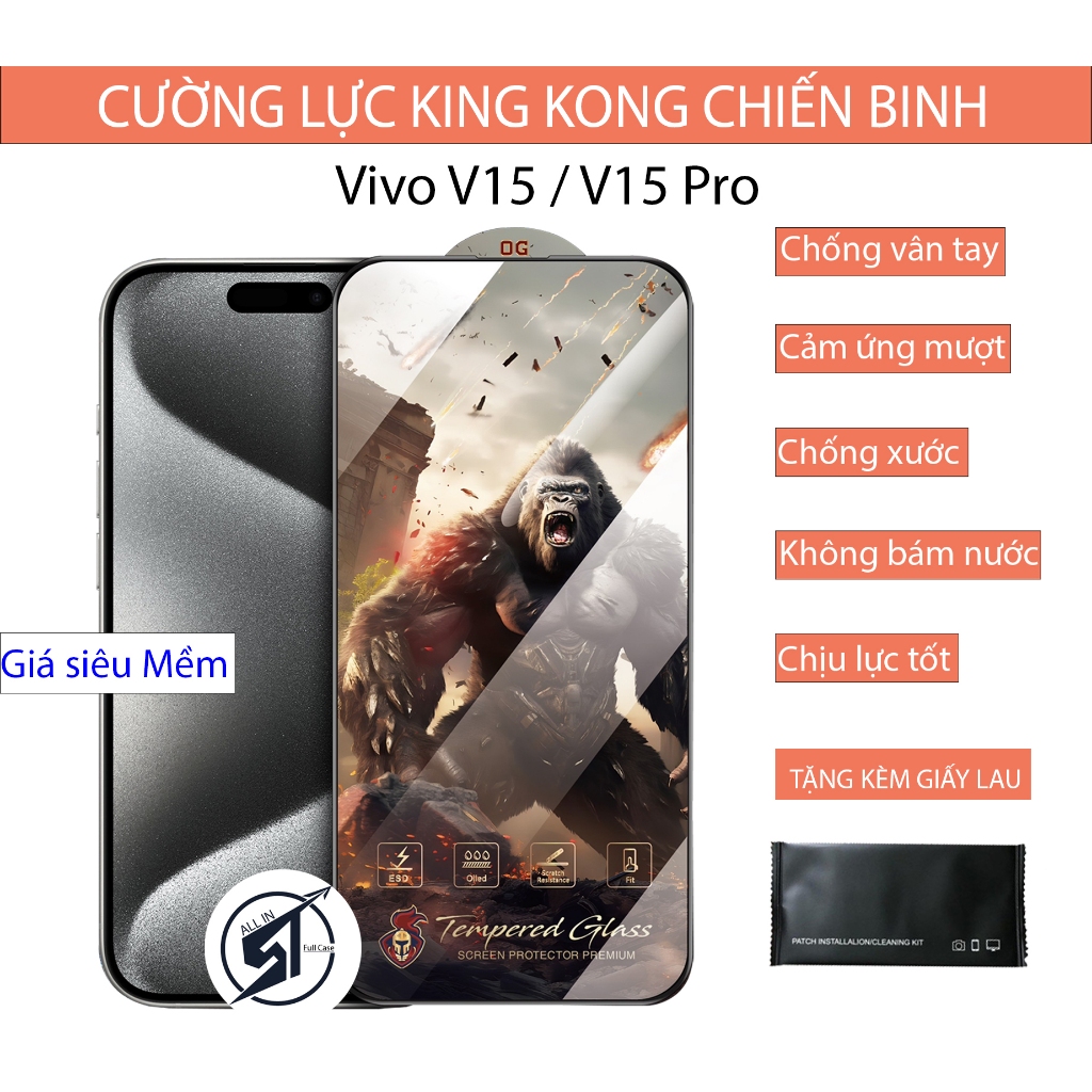 Kính cường lực KingKong Vivo V15 / Vivo V15 Pro - miếng dán bảo vệ full màn