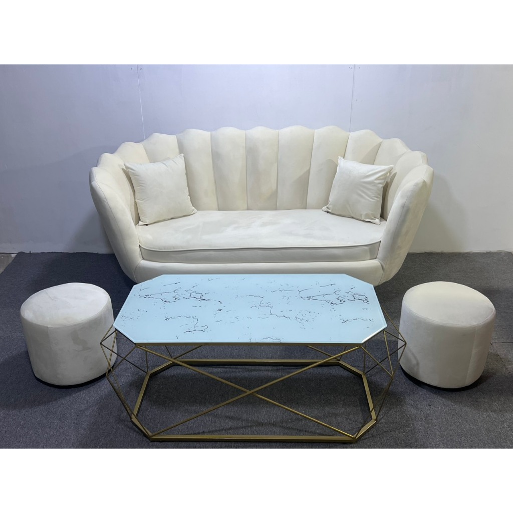 Combo sofa sò nhung 1m7 màu kem cao cấp - bộ sofa phòng khách gồm ( 1 ghế+ 2 đôn + 2 gối ) - Gia công theo yêu cầu màu | BigBuy360 - bigbuy360.vn