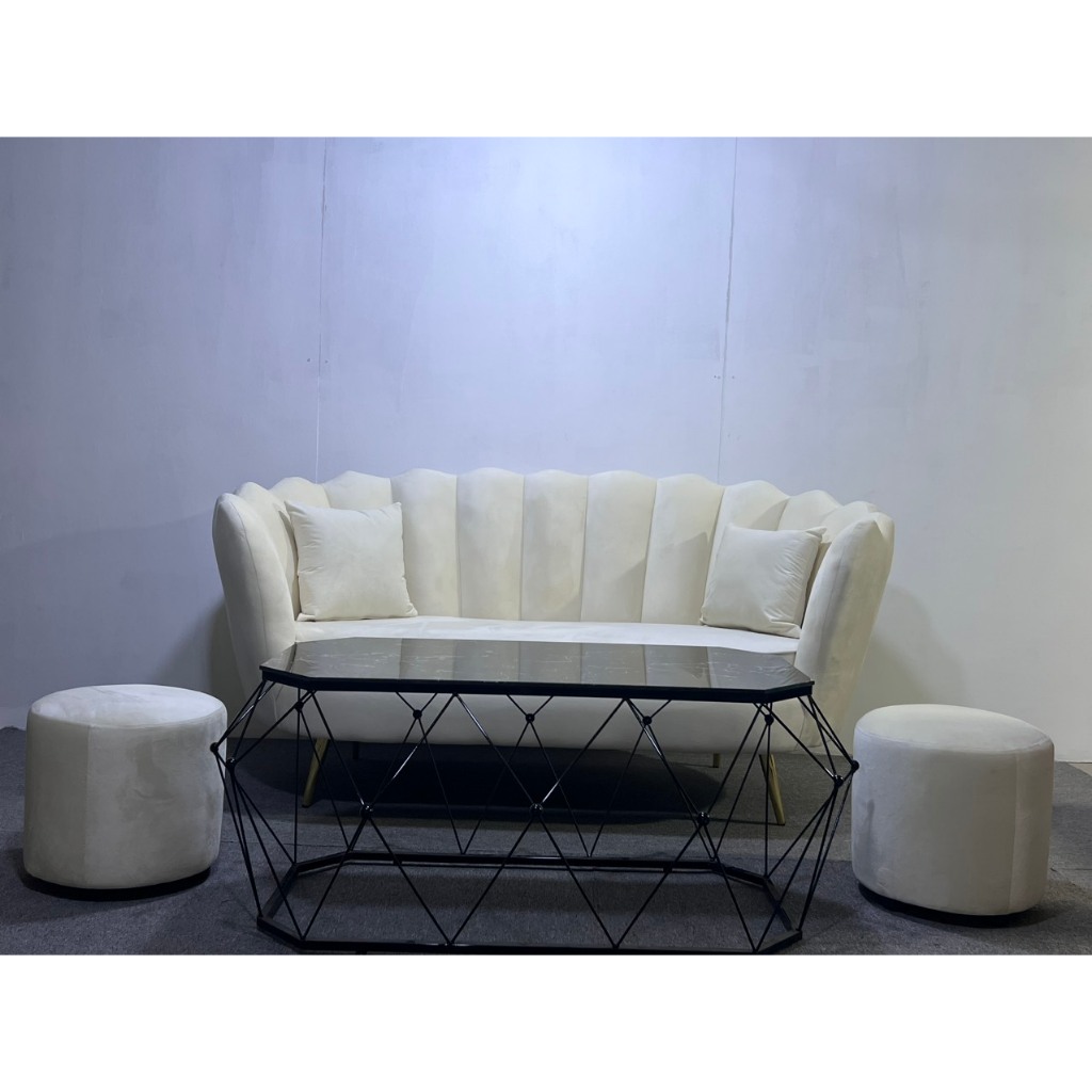 Combo sofa sò nhung 1m7 màu kem cao cấp - bộ sofa phòng khách gồm ( 1 ghế+ 2 đôn + 2 gối ) - Gia công theo yêu cầu màu | BigBuy360 - bigbuy360.vn