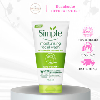 Sữa rửa mặt Simple Moisturising Facial Wash dành cho da khô 150ml Duduhouse