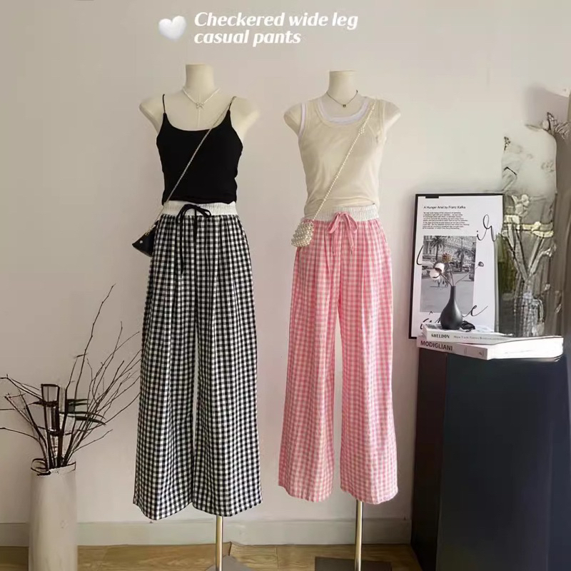 Quần Suông Kẻ Nữ Cạp Cao Dài 100 cm | BigBuy360 - bigbuy360.vn