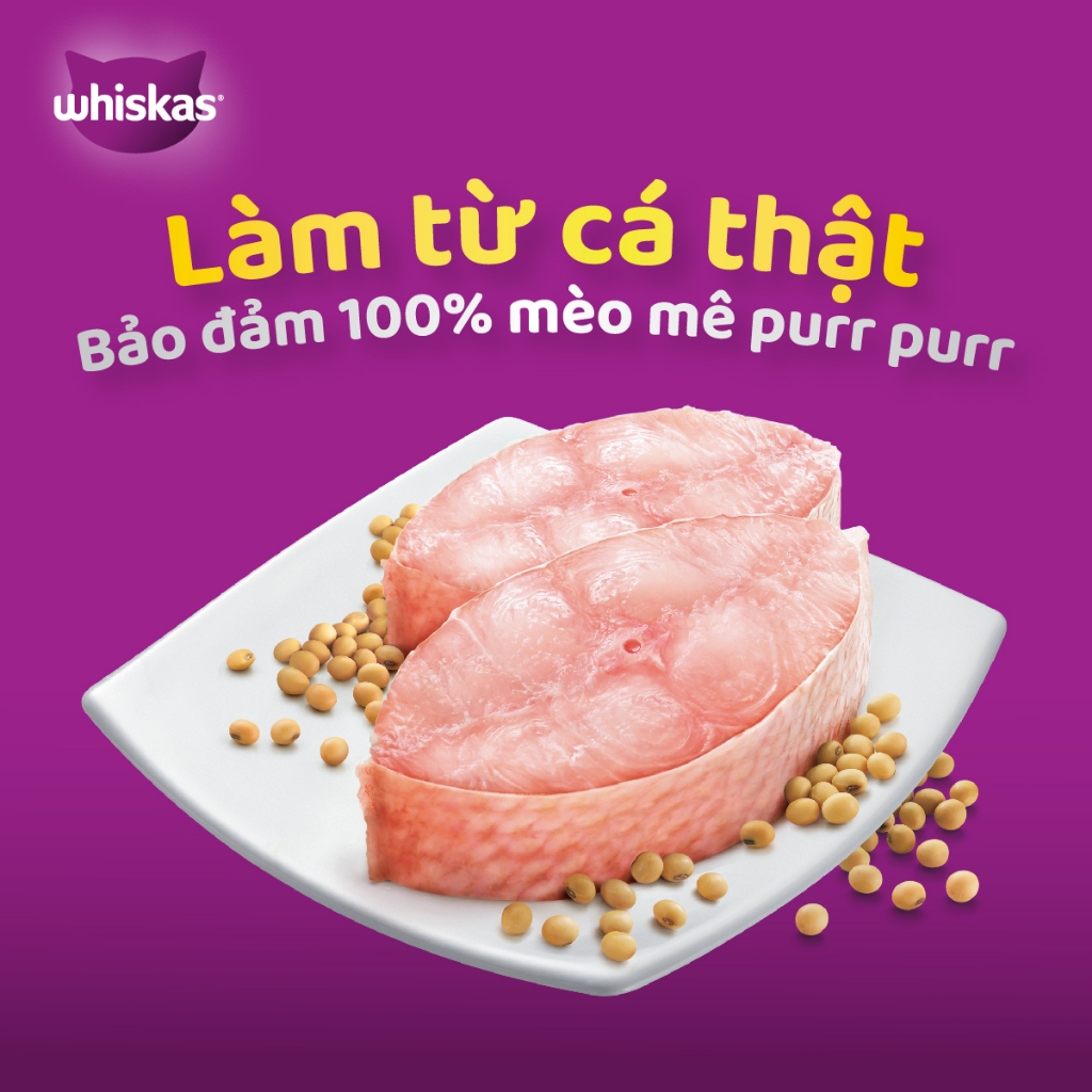 [Quà tặng không bán] Thức ăn mèo Whiskas vị cá biển lon 400g